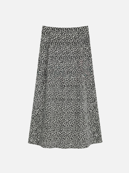 PROPAGANDA - Korane Printed High Slit Skirt - Ink Floral