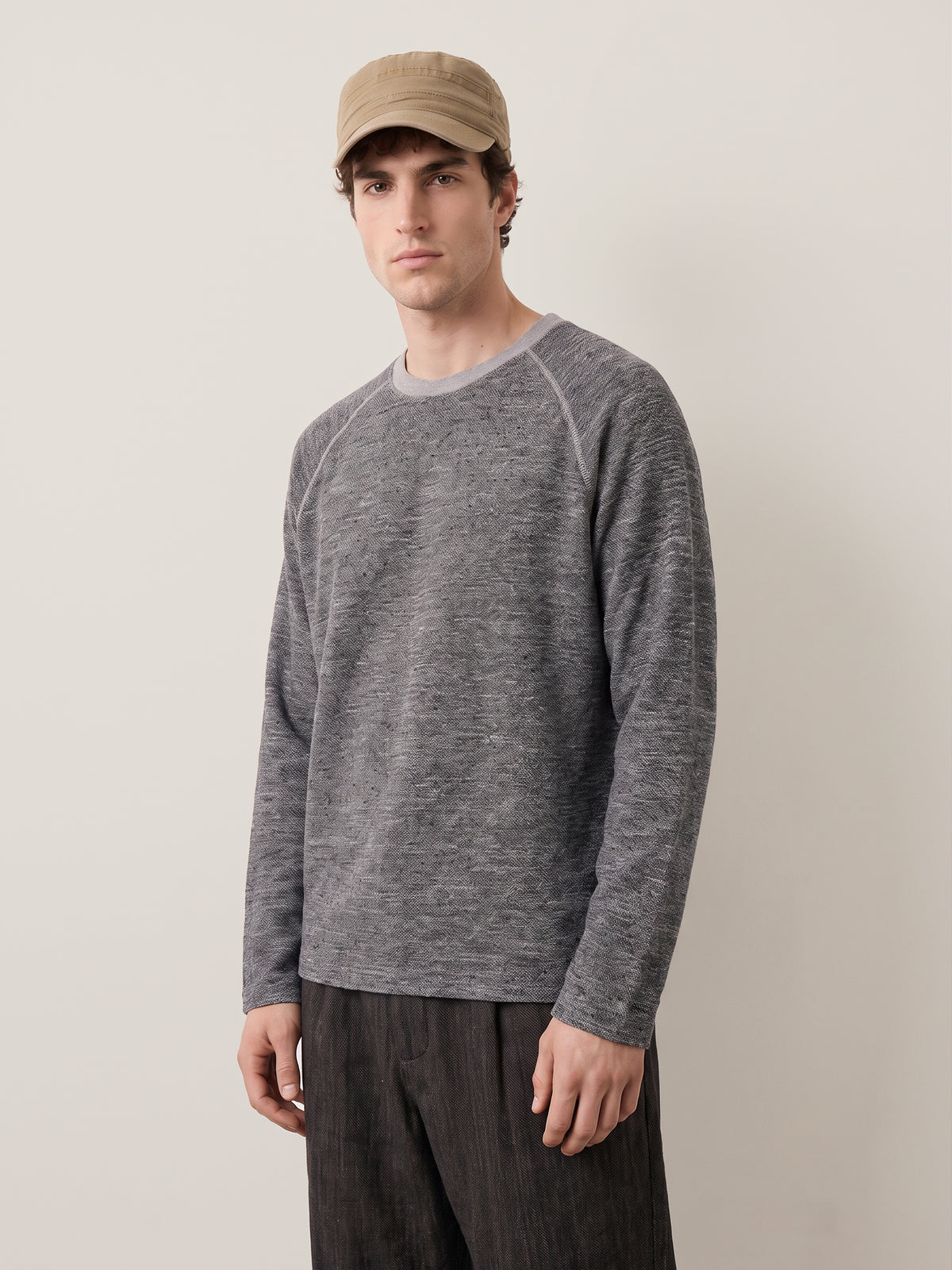KUWALLA - Marled Thermal Longsleeve Top - 