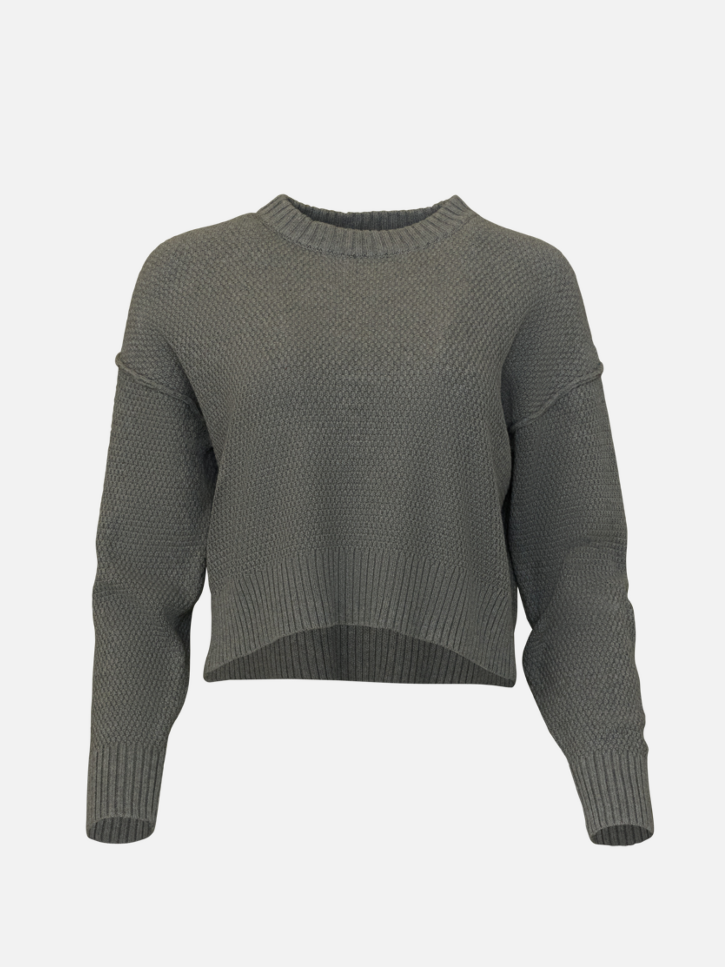 MONK & LOU - Kya Crewneck Pullover - Melange Light Grey