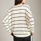 LOVEFINN - Stripe Boxy Long Sleeve Top - 
