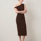 LOVEFINN - Off Shoulder Maxi Dress - Brown