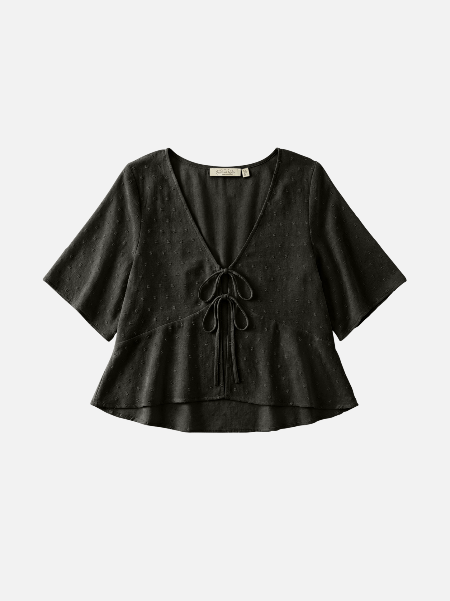 PROPAGANDA - Margo Double Tie Blouse - Black