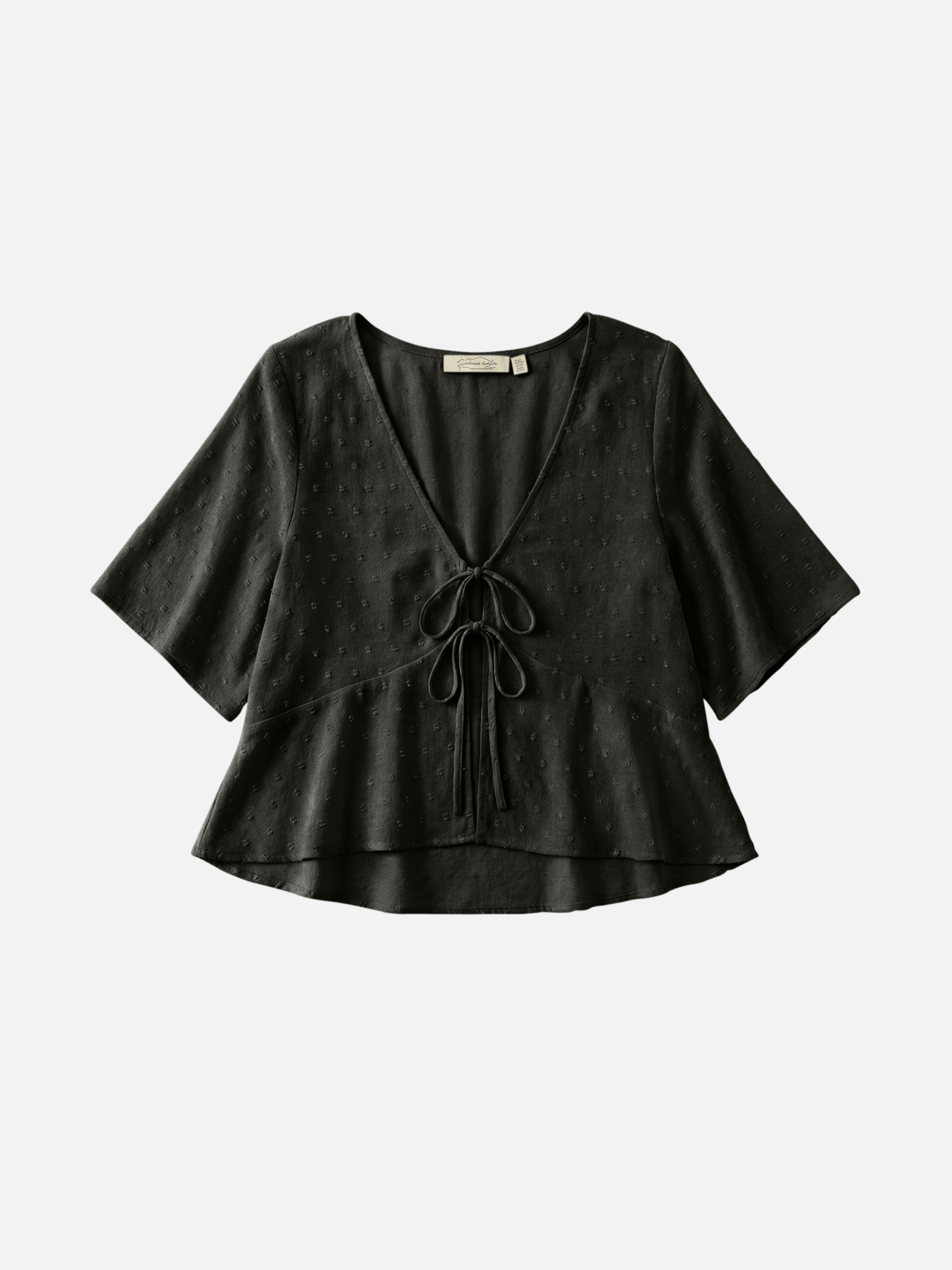 PROPAGANDA - Margo Double Tie Blouse - Black
