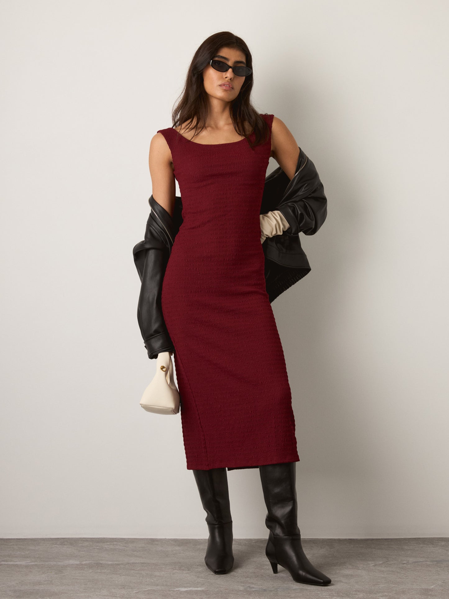MONK & LOU - Gloria Dress - Dark Berry