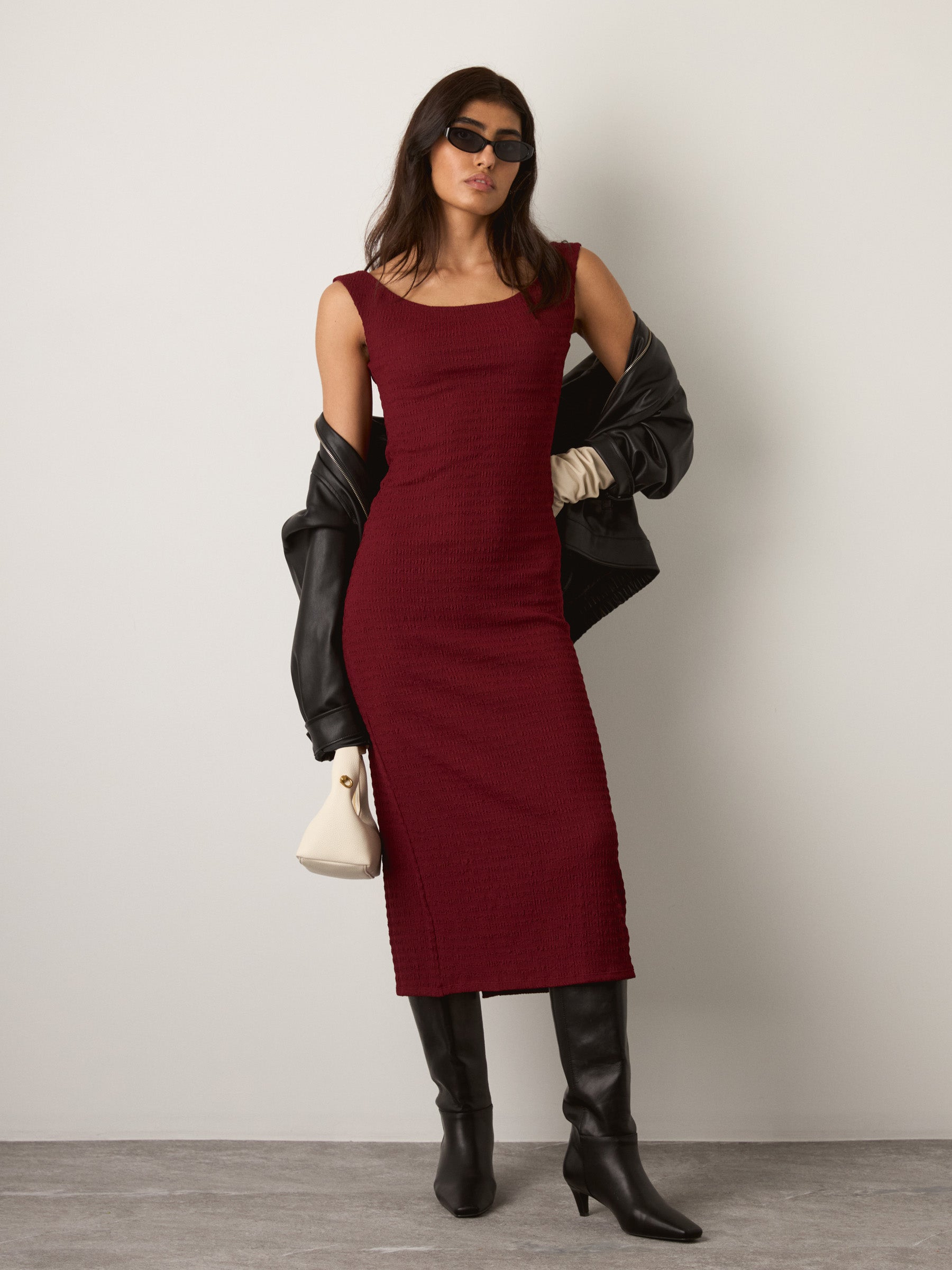 MONK & LOU - Gloria Dress - Dark Berry