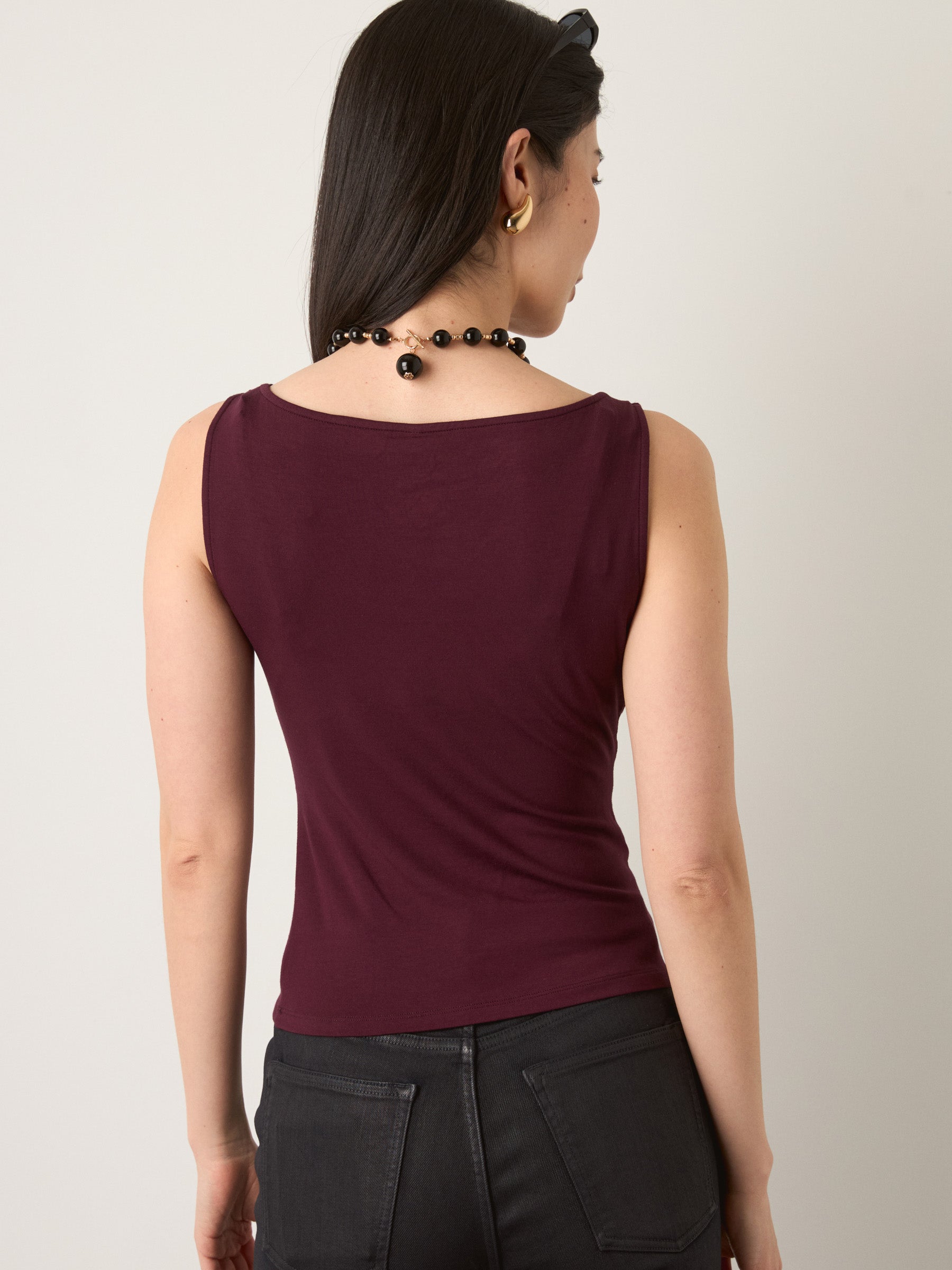 MONK & LOU - Hazel Cowl Neck Shell - 
