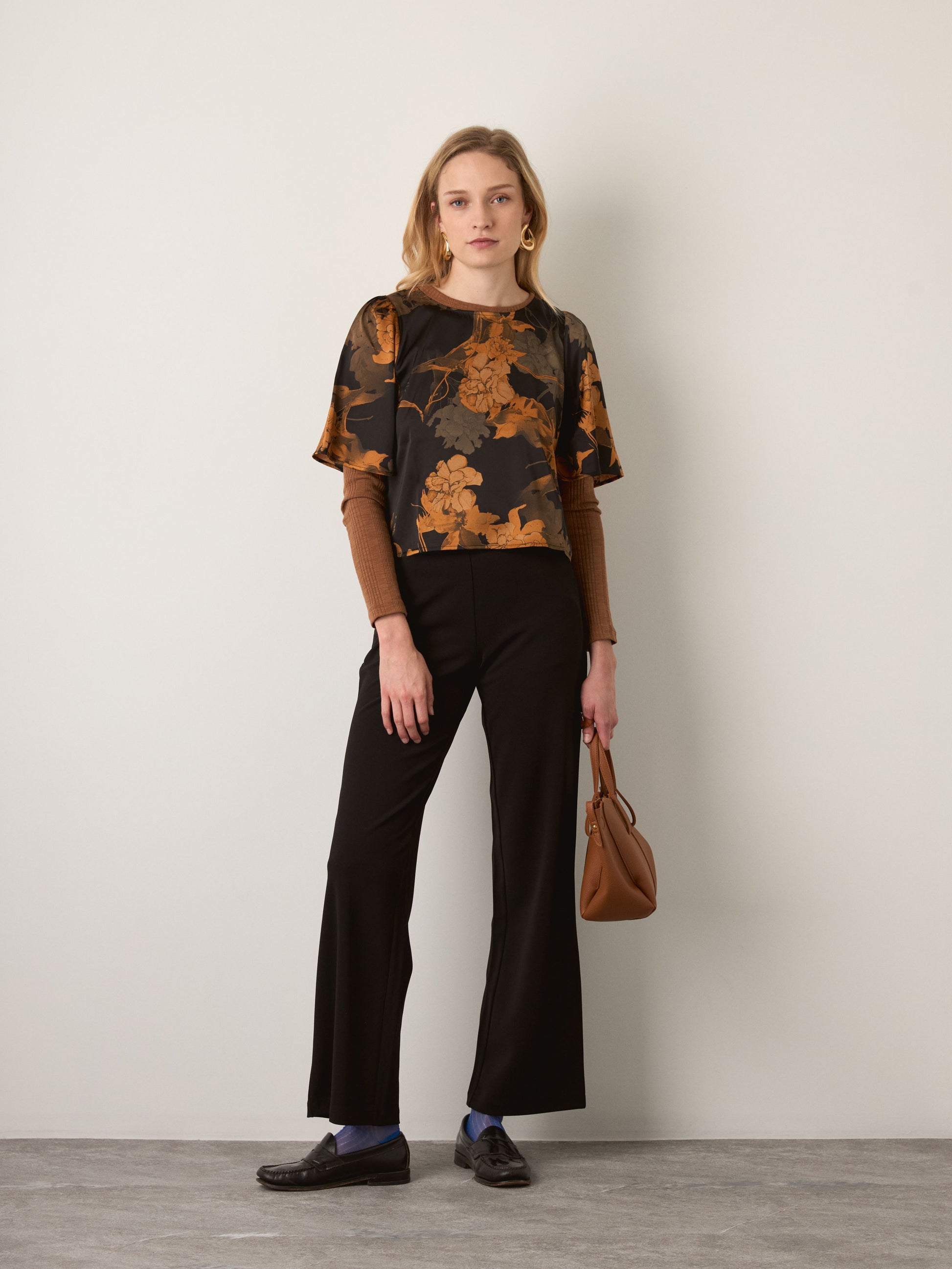 MONK & LOU - Adair Printed Blouse - Floral Black