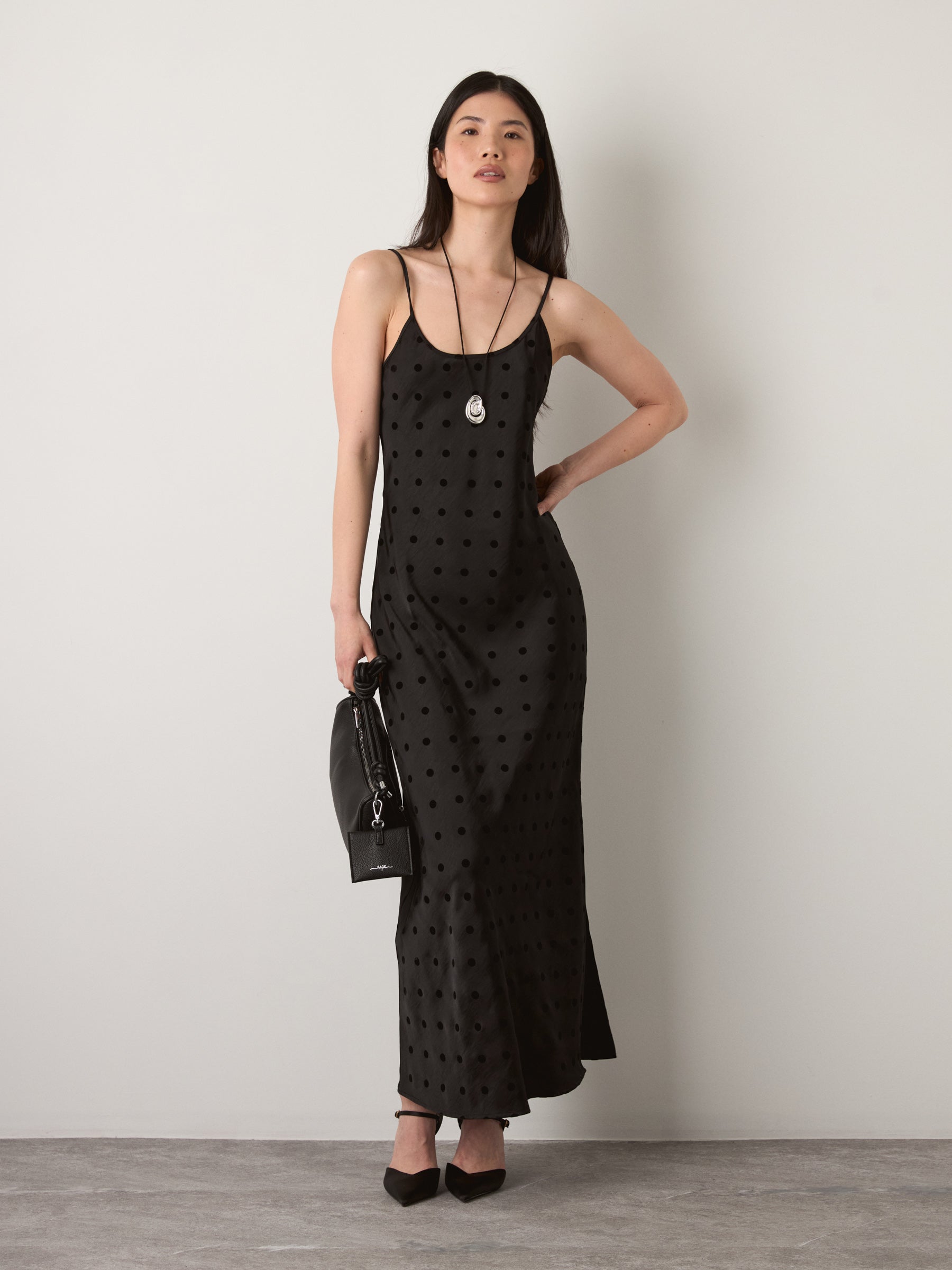 MONK & LOU - Tata Slip Dress - Black Dot