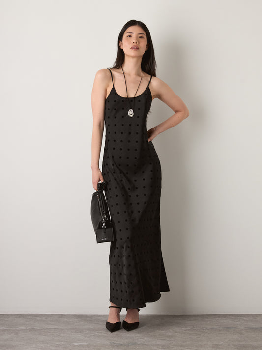 MONK & LOU - Tata Slip Dress - Black Dot