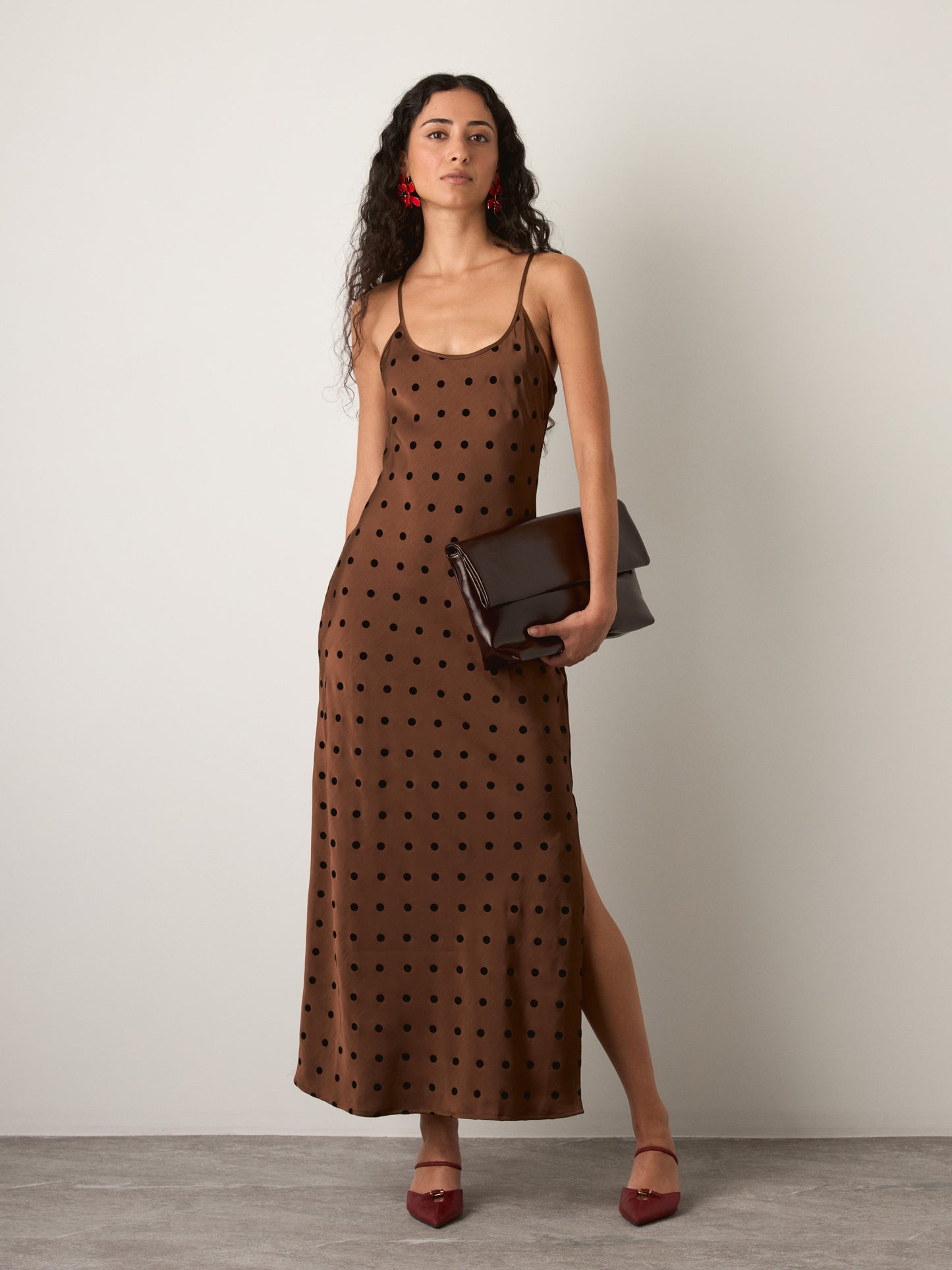 MONK & LOU - Tata Slip Dress - Brown Dot
