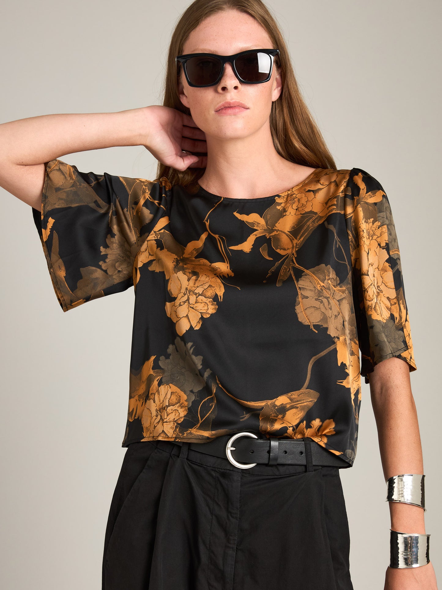 MONK & LOU - Adair Floral Print Blouse - 
