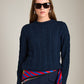 MONK & LOU - Ada Funnel Neck Cable Pullover Sweater - 