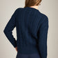 MONK & LOU - Ada Funnel Neck Cable Pullover Sweater - 