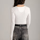 MONK & LOU - Bryony Wide Rib Long Sleeve Top - 