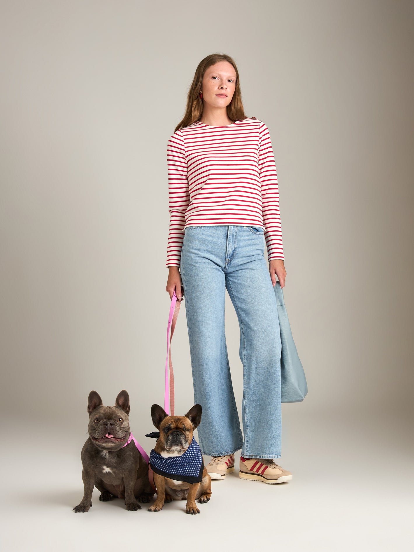 MONK & LOU - Jeri Breton Button Top - Red Stripe