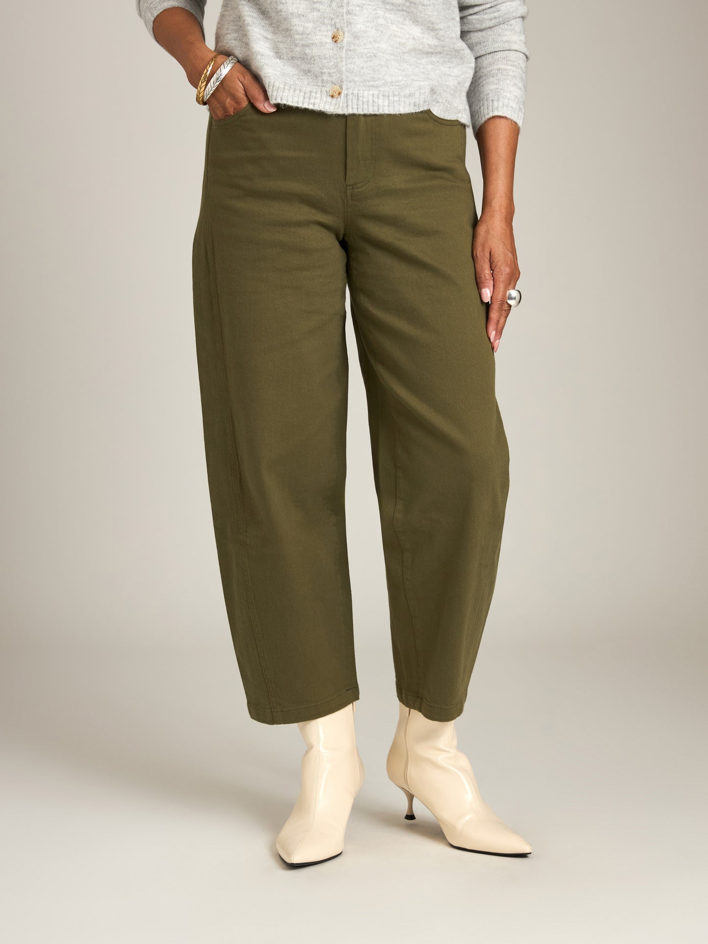 MONK & LOU - Julie Cropped Barrel Pant - 