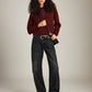 MONK & LOU - Leena Cropped Cardigan - Dark Cherry