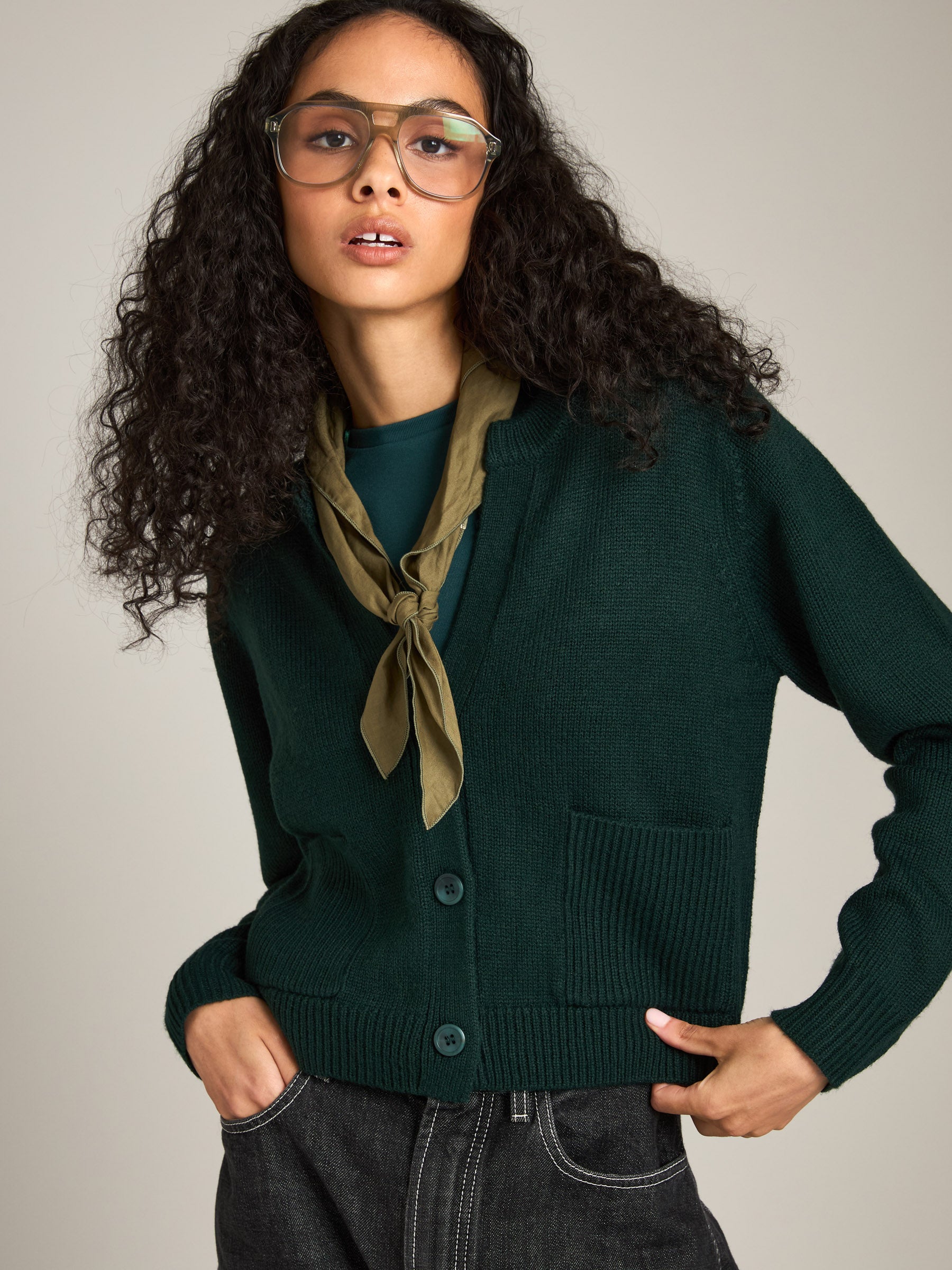 MONK & LOU - Leena Cropped Cardigan - 