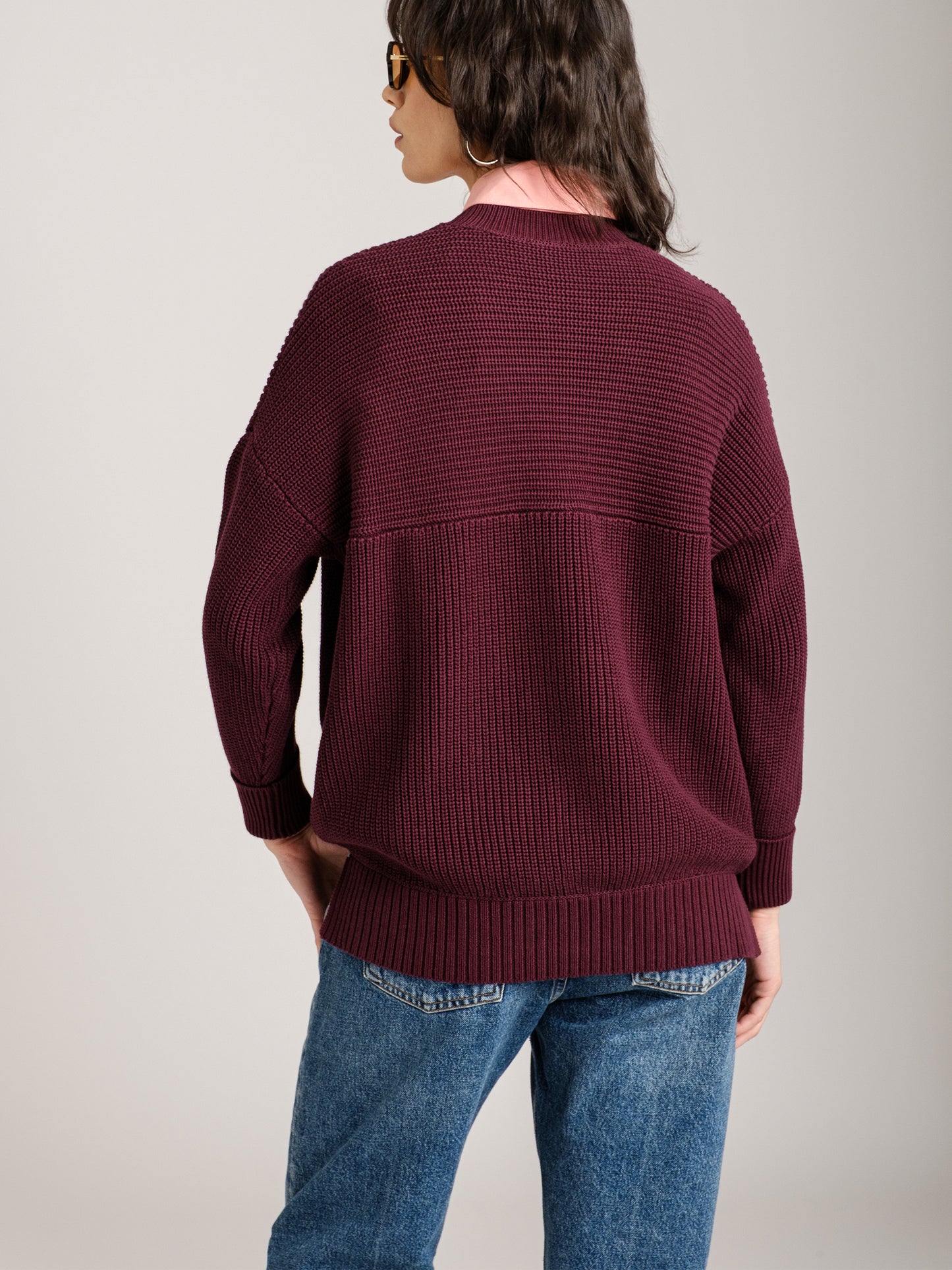 MONK & LOU - Lora Oversized Pullover Tunic Sweater - 