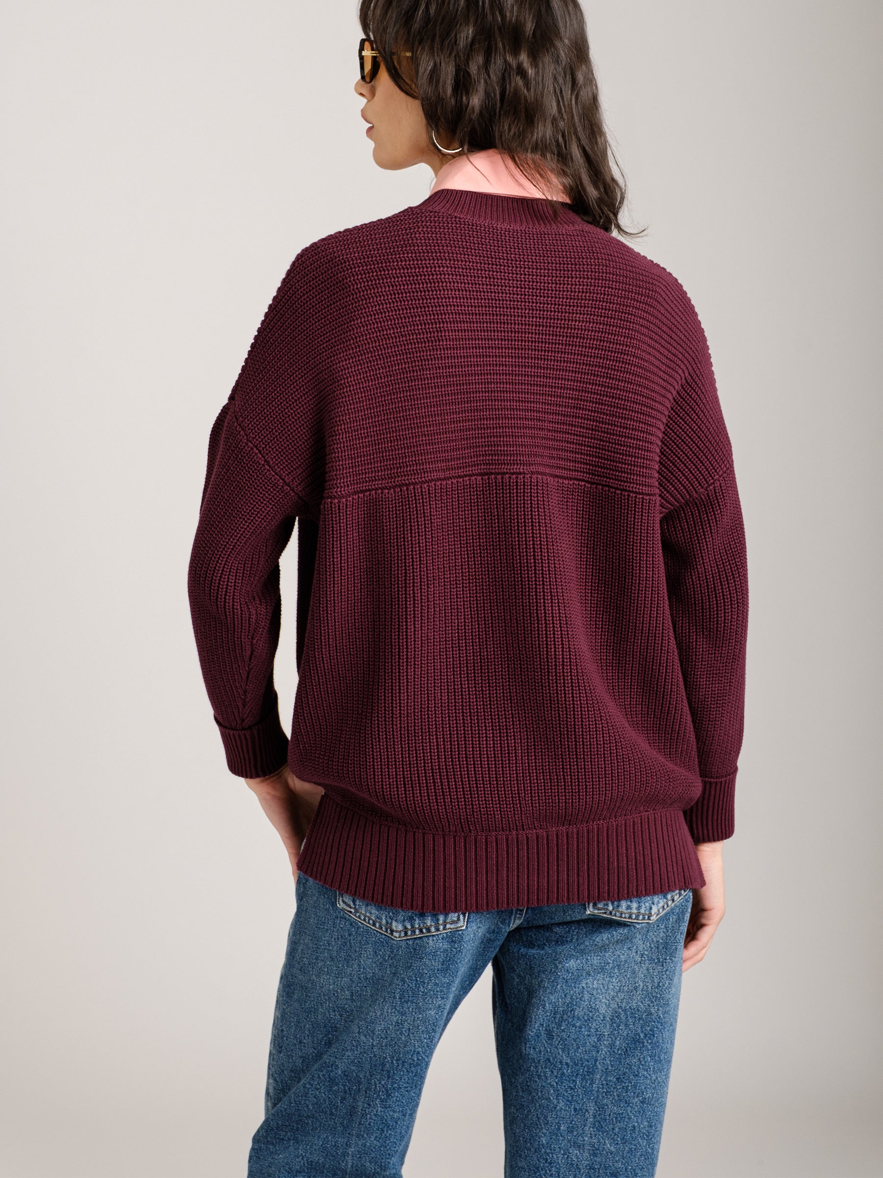 MONK & LOU - Lora Oversized Pullover Tunic Sweater - 