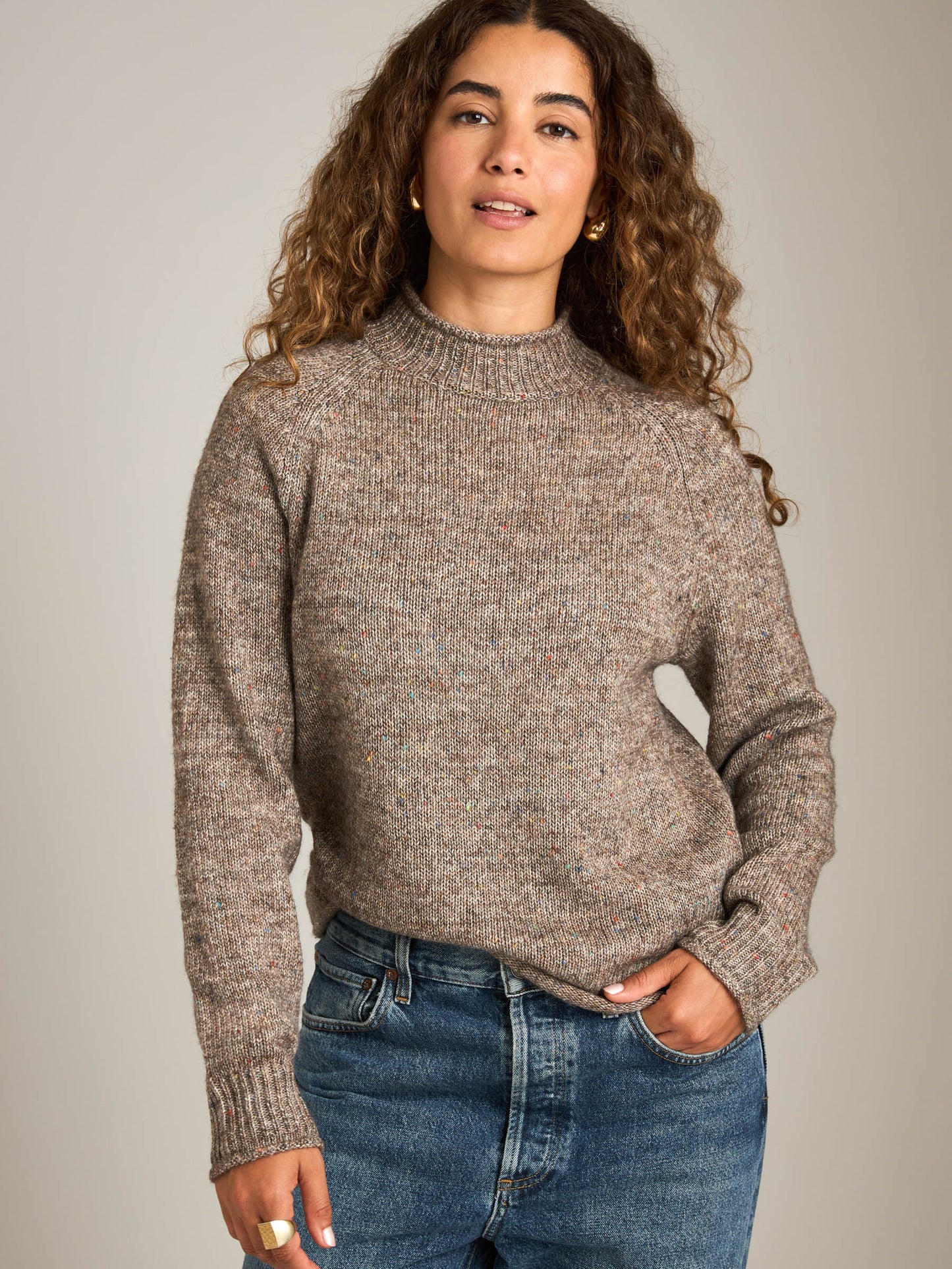 Speckled Mina Roll Neck Pullover Sweater