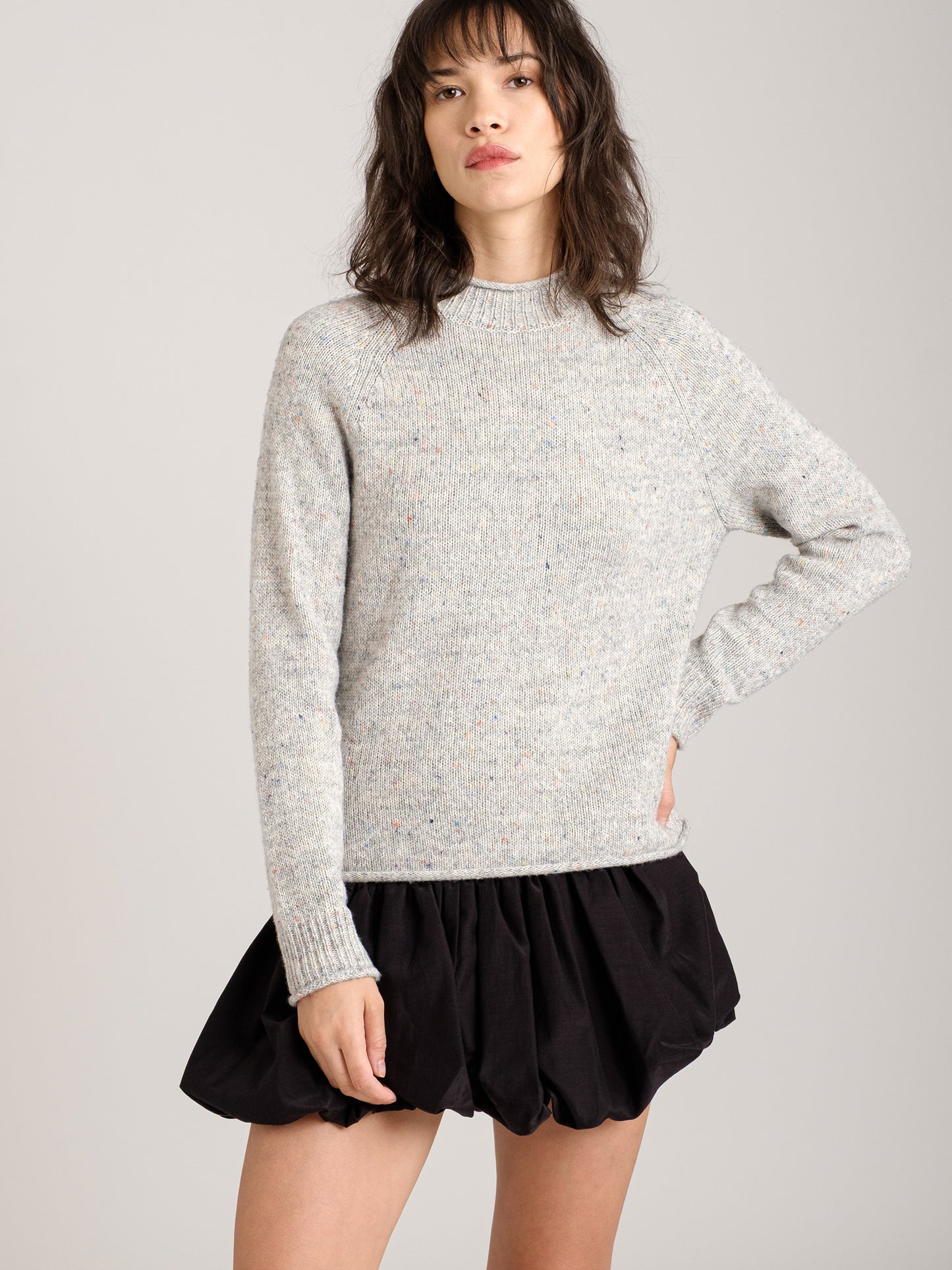 Speckled Mina Roll Neck Pullover Sweater