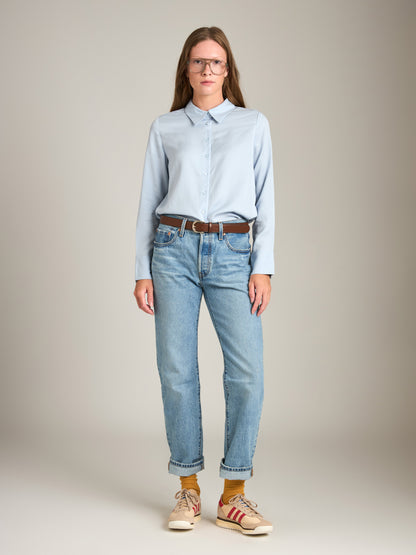 MONK & LOU - Minji Button Up Shirt - Blue