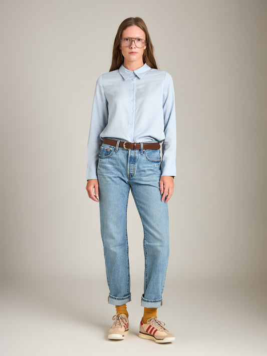 MONK & LOU - Minji Button Up Shirt - Blue