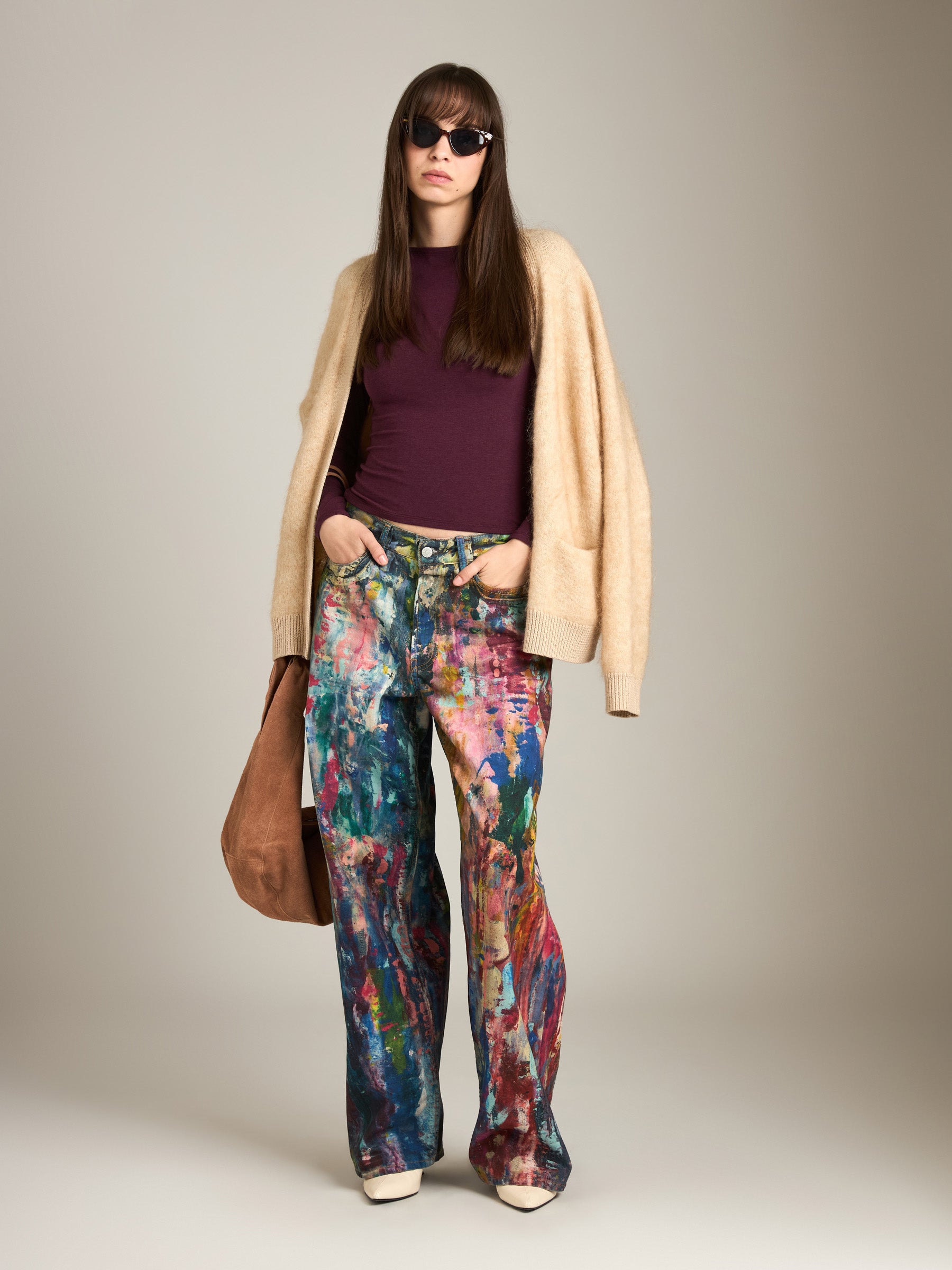 MONK & LOU - Nessa Boatneck Long Sleeve Top - Dark Cherry