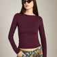 MONK & LOU - Nessa Boatneck Long Sleeve Top - 