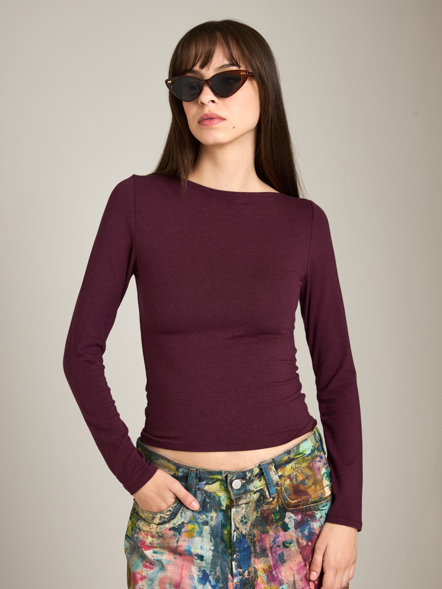 MONK & LOU - Nessa Boatneck Long Sleeve Top - 