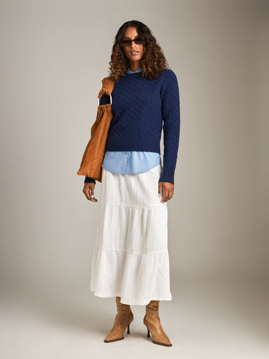 Phoebe Twist Cable Pullover Sweater