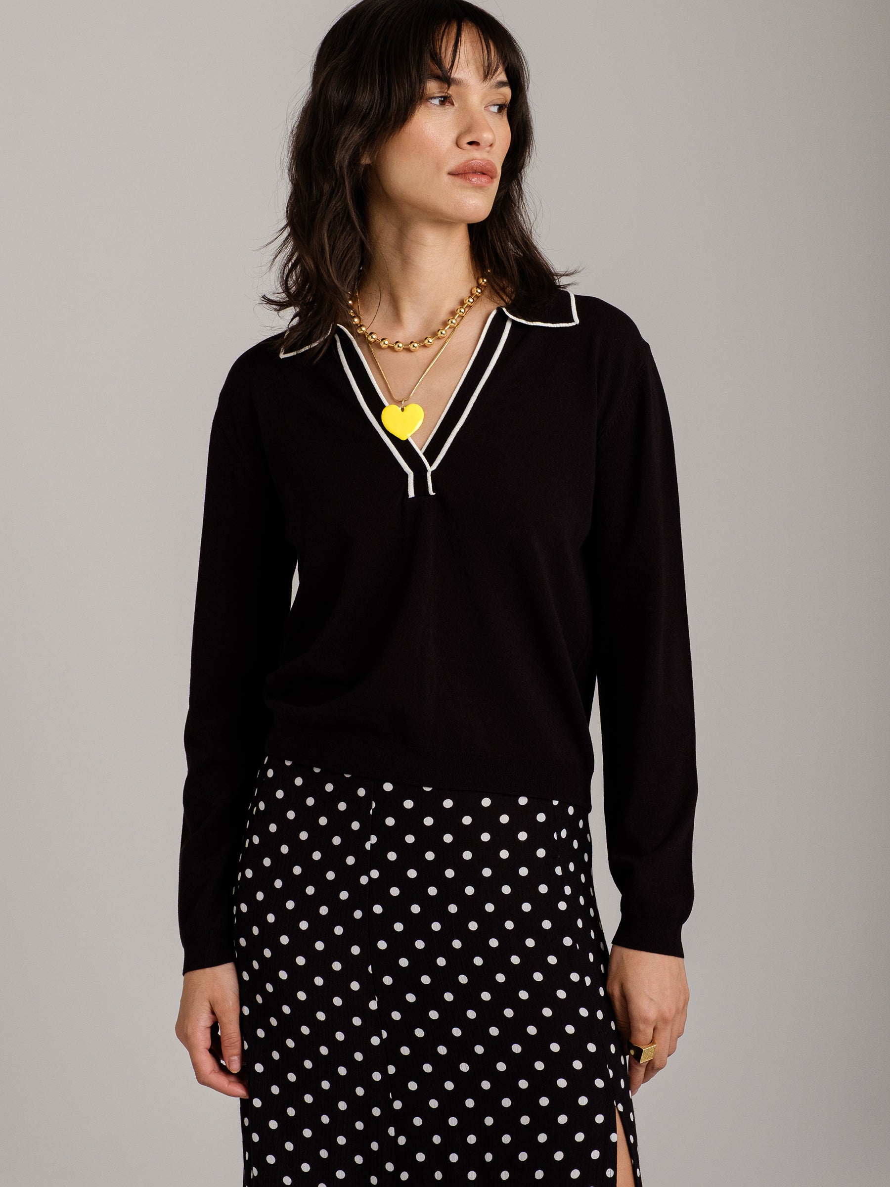 MONK & LOU - Rochelle Longsleeve Polo Sweater - 