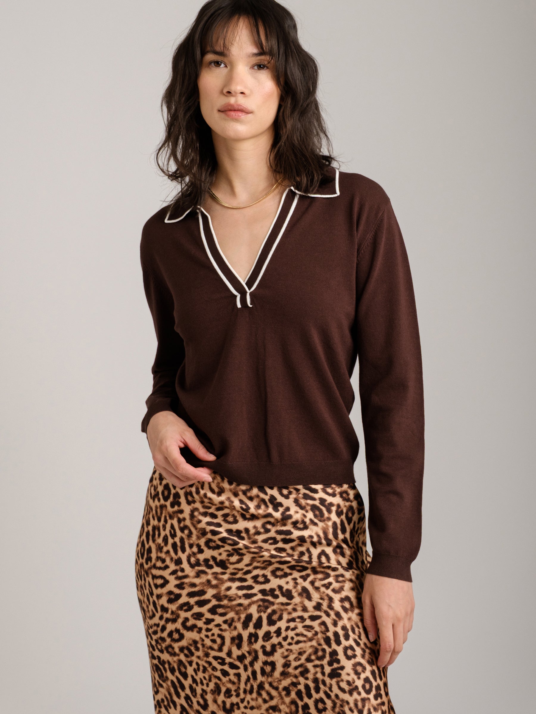 MONK & LOU - Rochelle Longsleeve Polo Sweater - 
