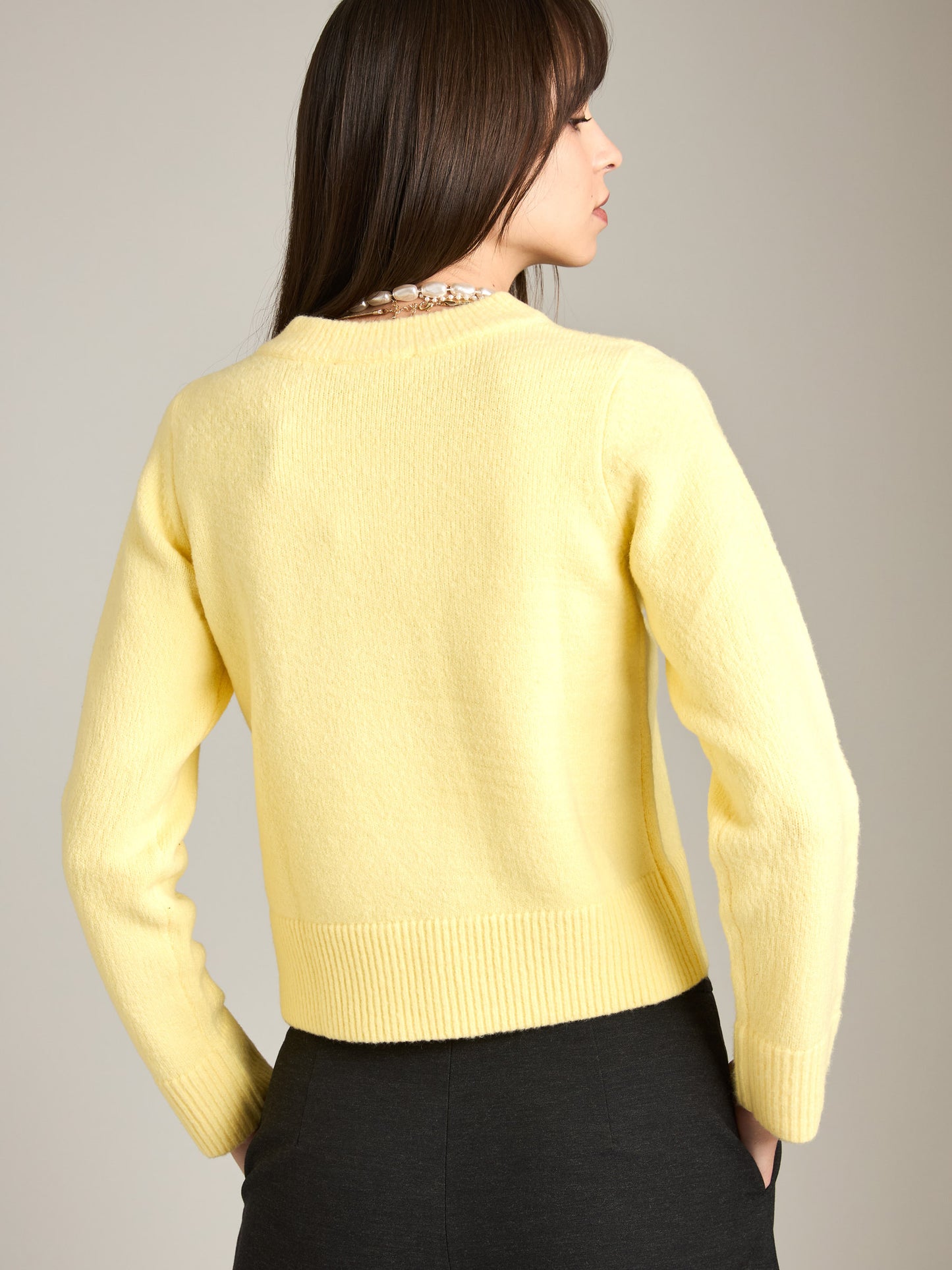 MONK & LOU - Roni Boucle V-neck Pullover Sweater - 