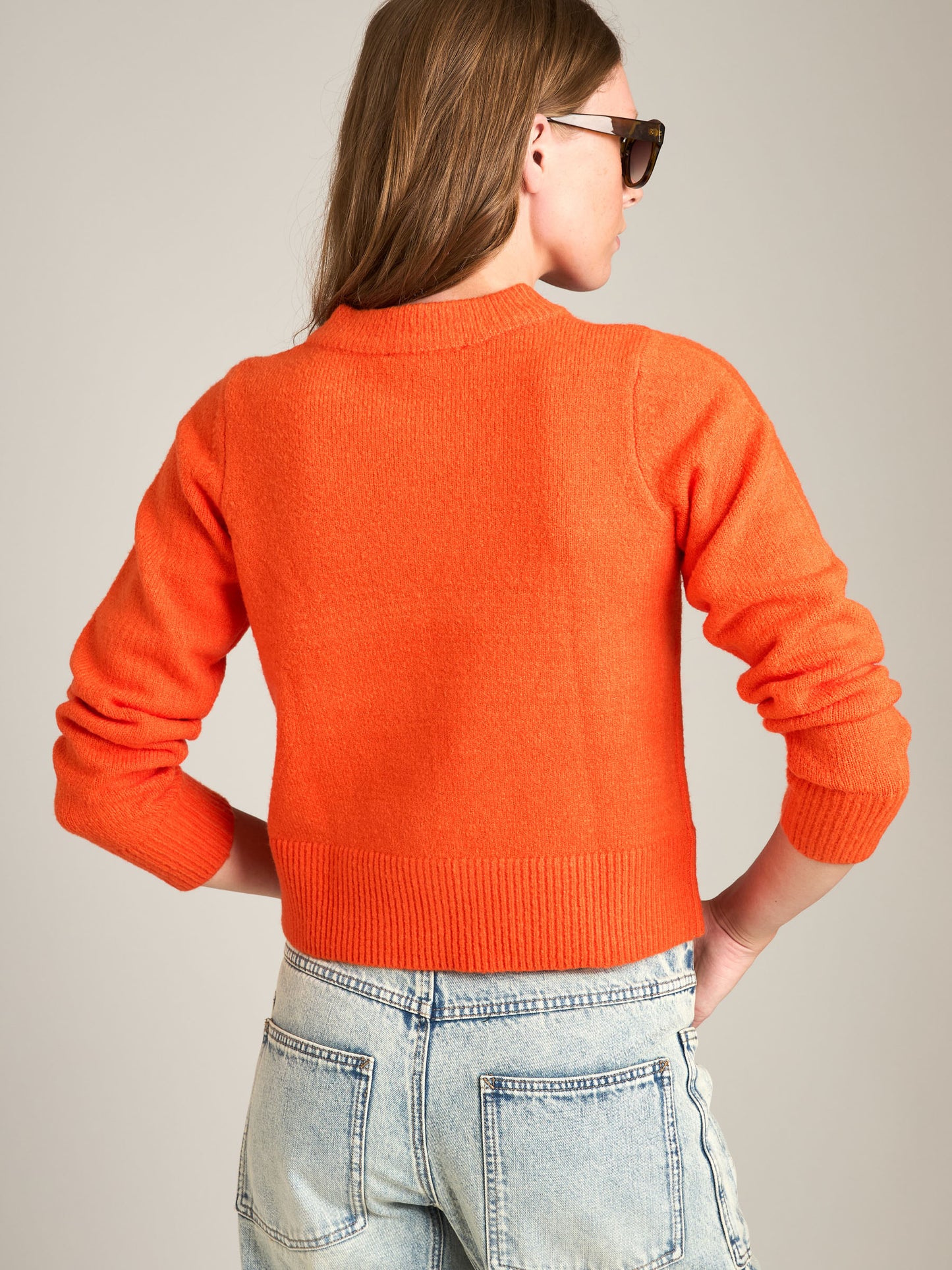 MONK & LOU - Roni Boucle V-neck Pullover Sweater - 