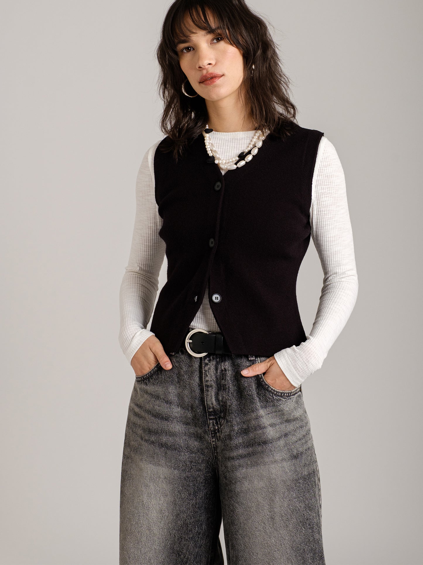 MONK & LOU - Rosalyn Knitted Vest - 