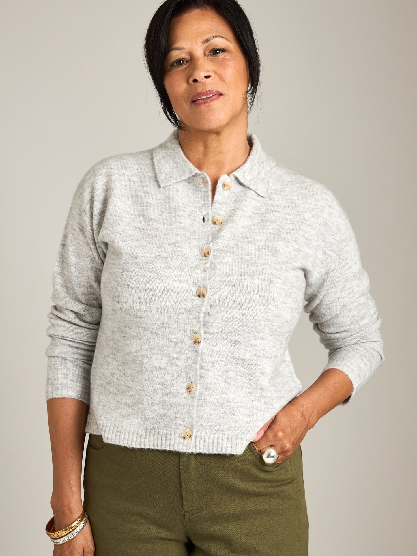MONK & LOU - Saffi Polo Cardigan - 
