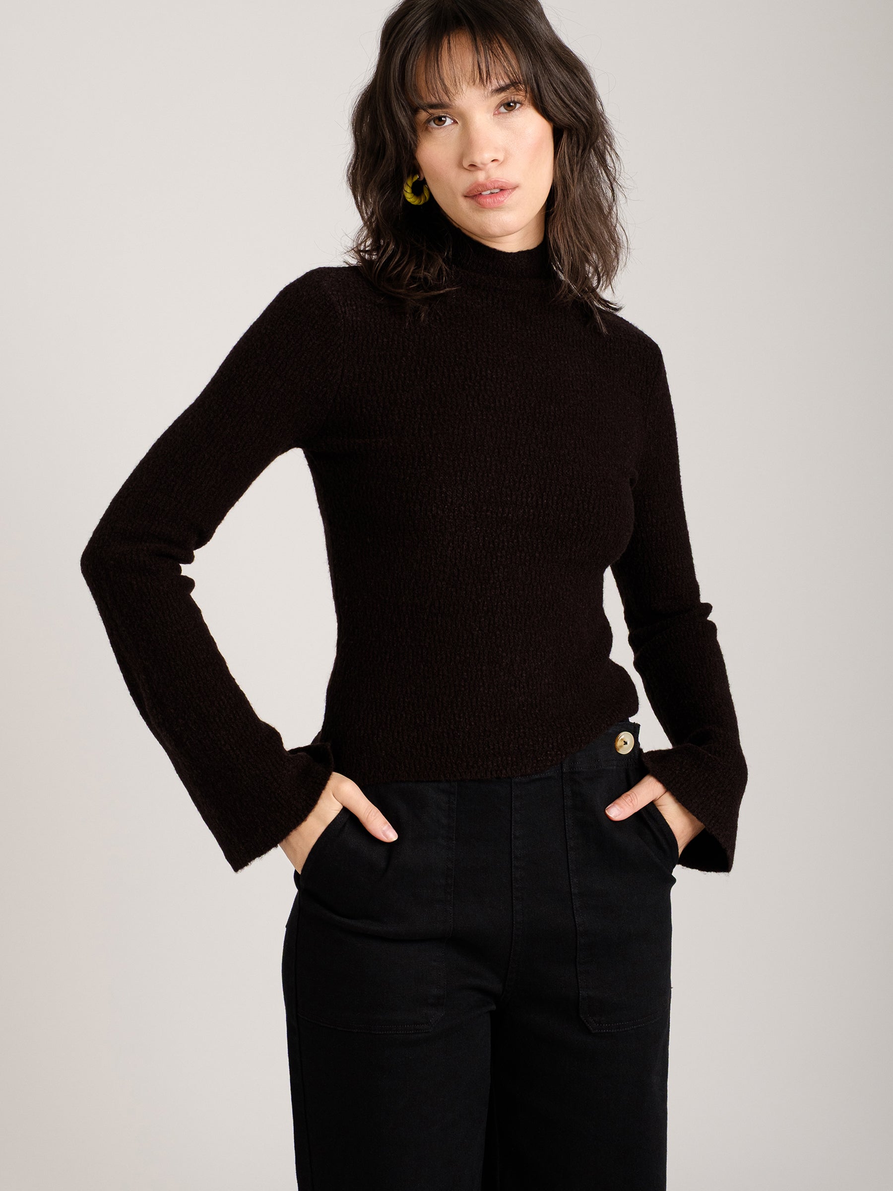 MONK & LOU - Tayla Funnelneck Pullover Sweater - 