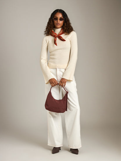 MONK & LOU - Tayla Funnelneck Pullover Sweater - Chalk
