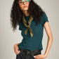 MONK & LOU - Toni High Crew T-Shirt - Dark Green