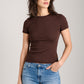 MONK & LOU - Toni High Crew T-Shirt - Espresso