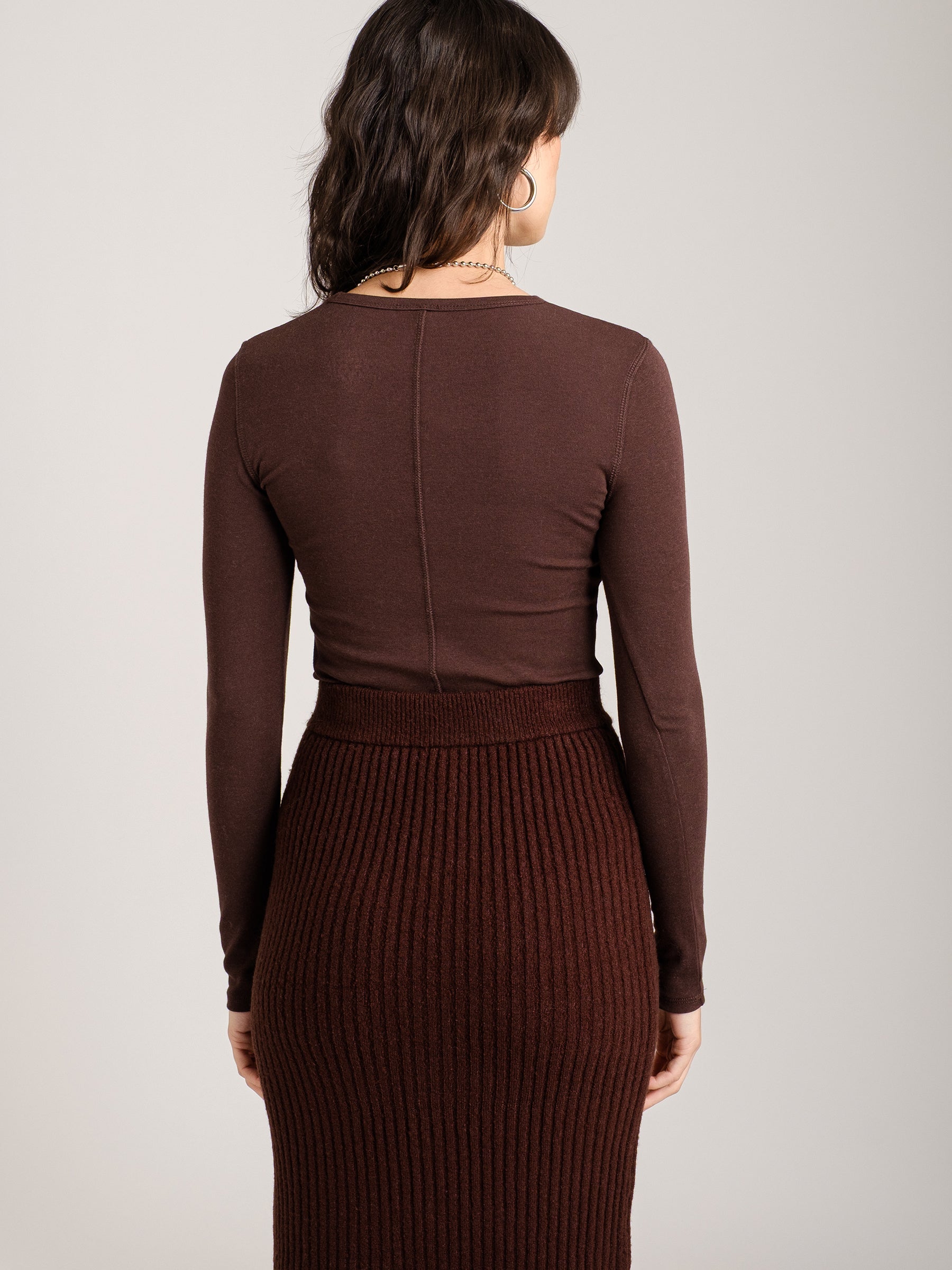 MONK & LOU - Beatrice Crewneck Long Sleeve Top - 