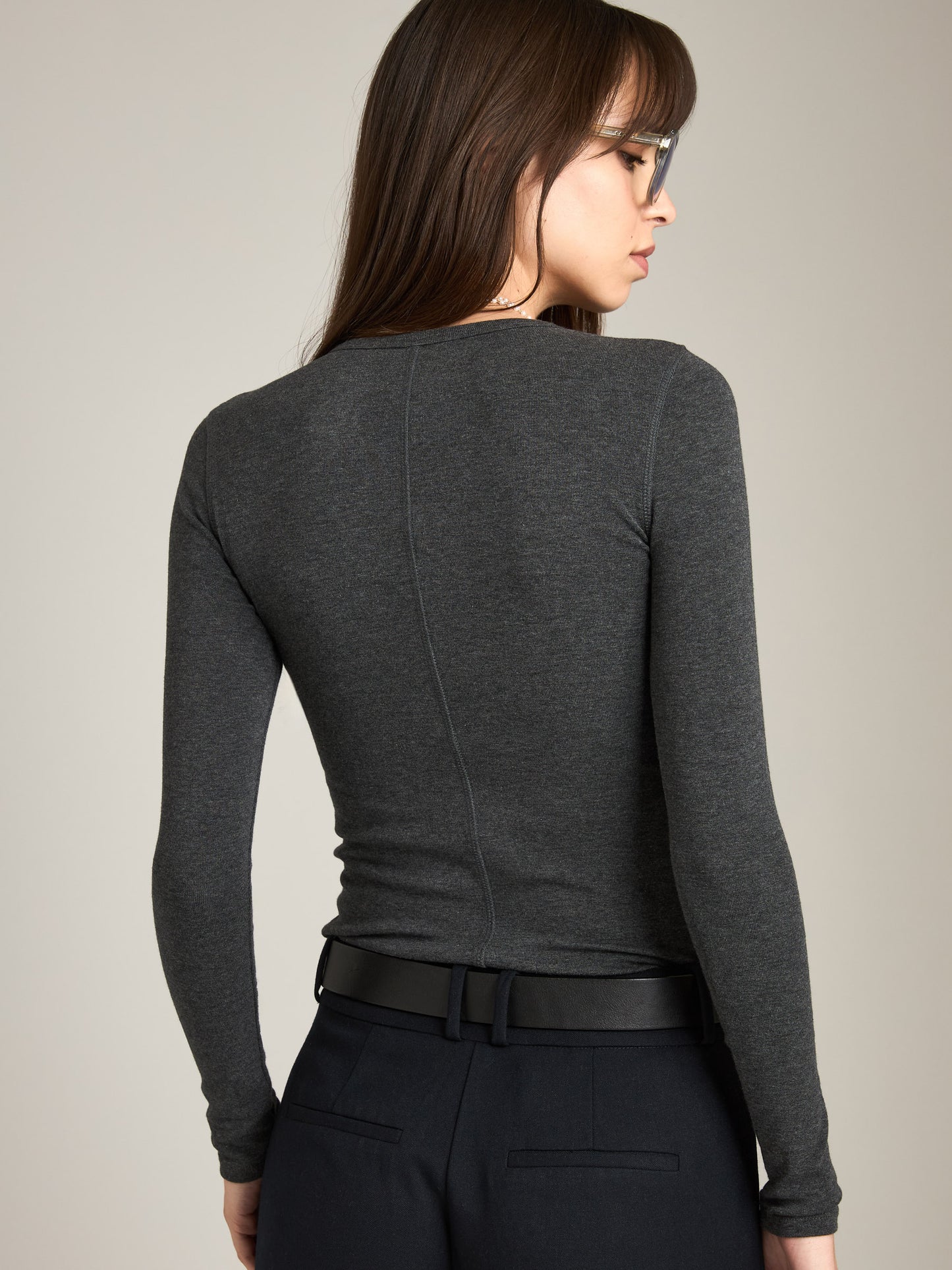 MONK & LOU - Beatrice Crewneck Long Sleeve Top - 