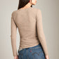 MONK & LOU - Bryony Wide Rib Long Sleeve Top - 