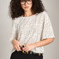 MONK & LOU - Printed Adair Blouse - Ivory Dots