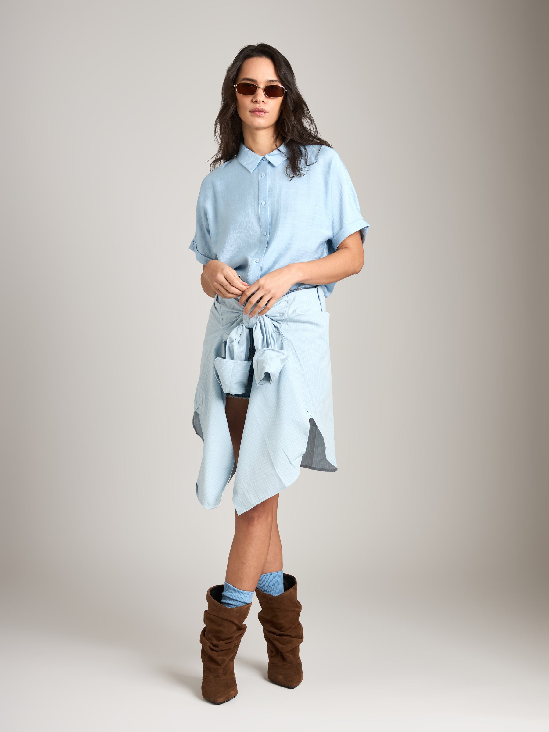 MONK & LOU - Chamber Shirt - Blue