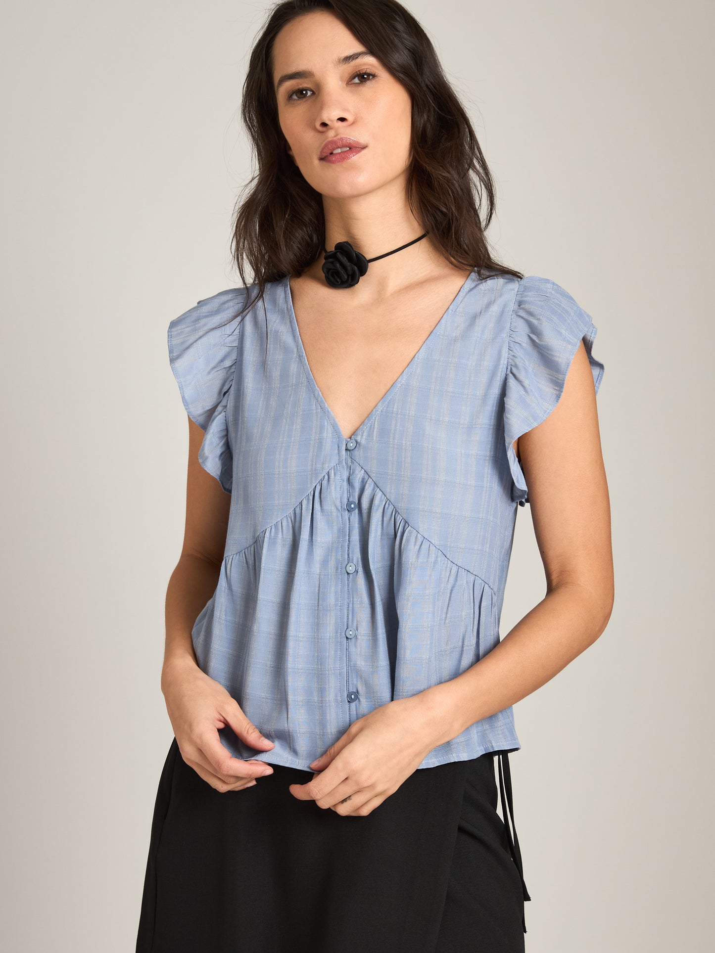 MONK & LOU - Clare Waterfall Sleeve Blouse - 