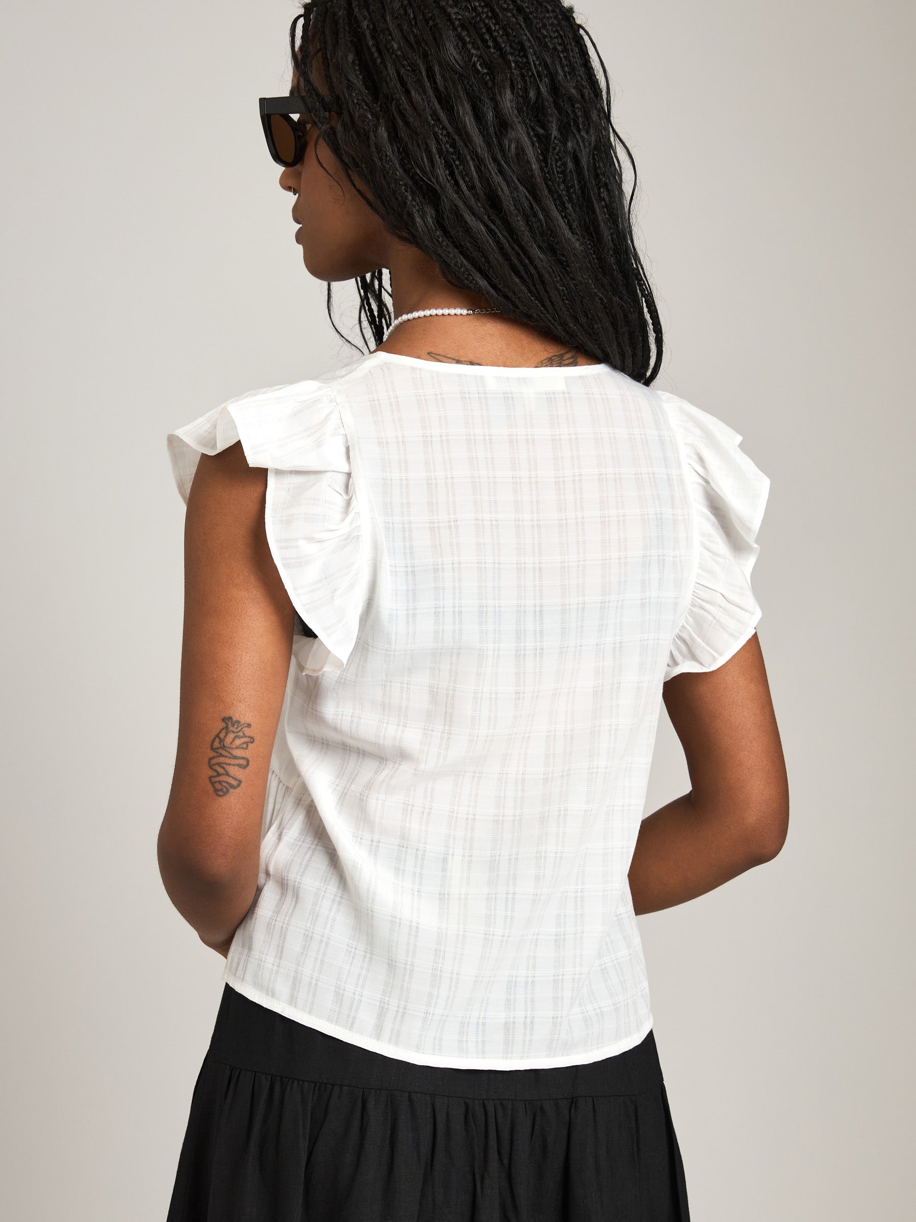 MONK & LOU - Clare Waterfall Sleeve Blouse - 