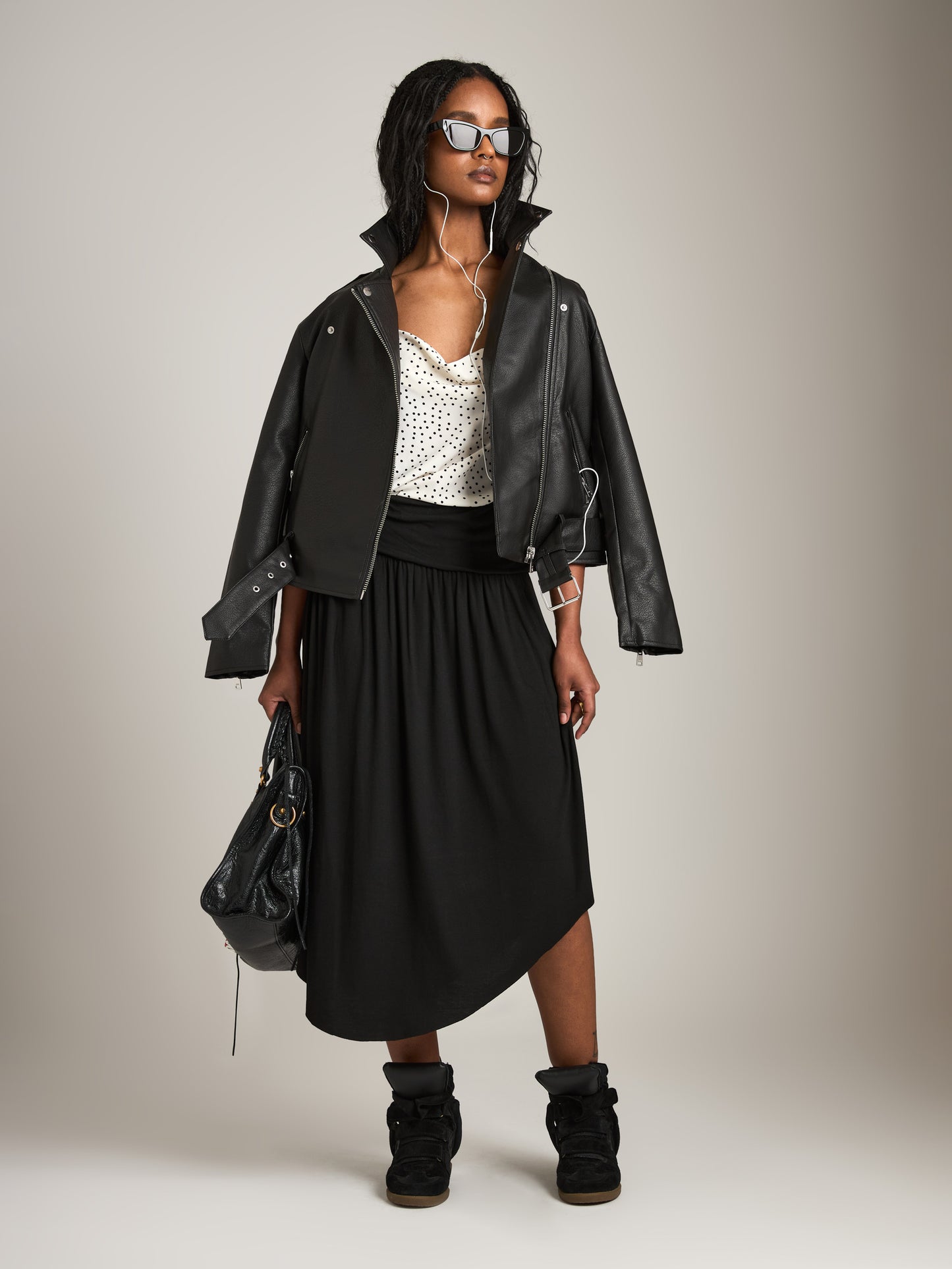 MONK & LOU - Danita Gathered Skirt - Black